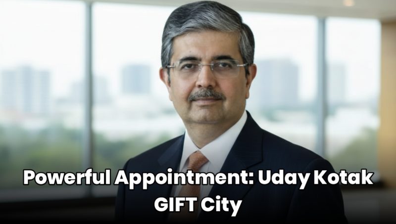 Uday Kotak GIFT City Chairman, GIFT City India, Uday Kotak news, GIFT City chairman appointment, India financial hub, International Financial Services Centre India